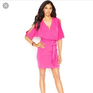 Jessica Simpson Split Sleeve faux wrap dress